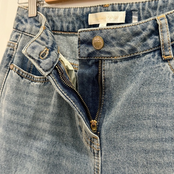 Love Shack Fancy Kala Flare Jeans High Rise Bow Detail Montauk Blue Size 25 New - Picture 8 of 15